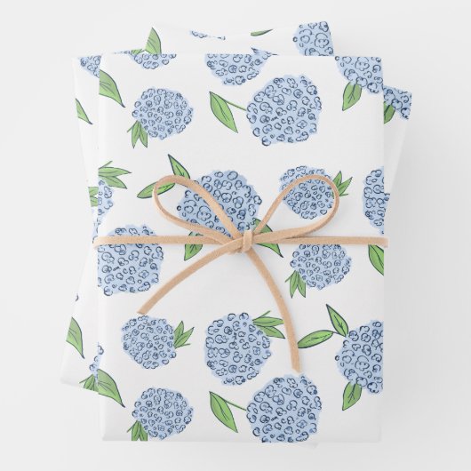 Preppy Hydrangea Gift Wrap Geschenkpapier Set (Beispiel)