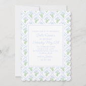 Preppy Hydrangea Watercolor Trellis Editable Einladung (Vorderseite)