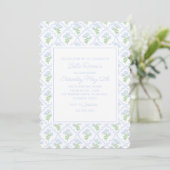 Preppy Hydrangea Watercolor Trellis Editable Einladung (Stehend Vorderseite)