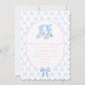 Preppy Ice Skaten Party Ice Skate Einladung (Vorderseite)