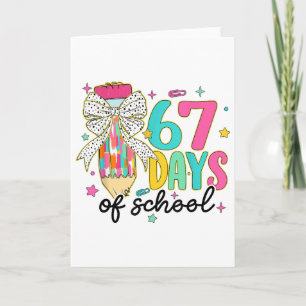 Preppy Ich habe 67 Tage Schule überlebt Bleistift  Karte