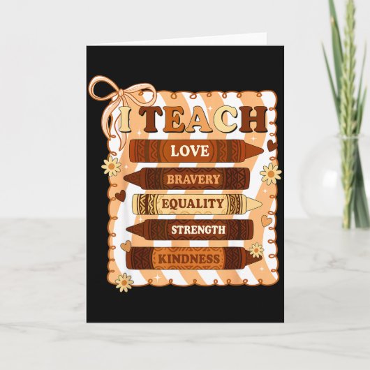 Preppy Ich unterrichte Schwarze Geschichte Melanin Karte (Vorderseite)