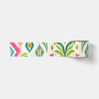 Preppy Ikat Tropische Palme Boho Chic Satinband
