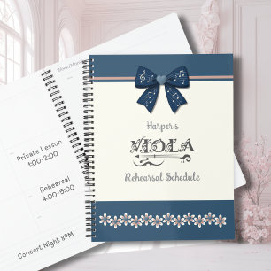 Preppy Indigo Blau Floral Viola Orchester Planer