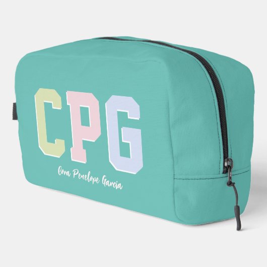 Preppy Initialen niedlich trendy personalisiert aq Waschbeutel (Rechte Ecke)