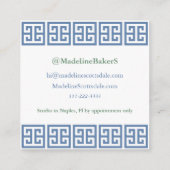 Preppy Interior Designer Monogram Banana Tree Quadratische Visitenkarte (Rückseite)