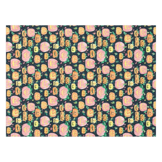 Preppy Jack-O’-Lantern Halloween Tischdecke (Vorderseite (Horizontal))