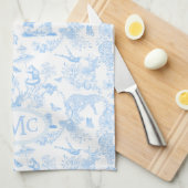 Preppy Jungle Chinoiserie Monogram A Geschirrtuch (Viertel Falte)