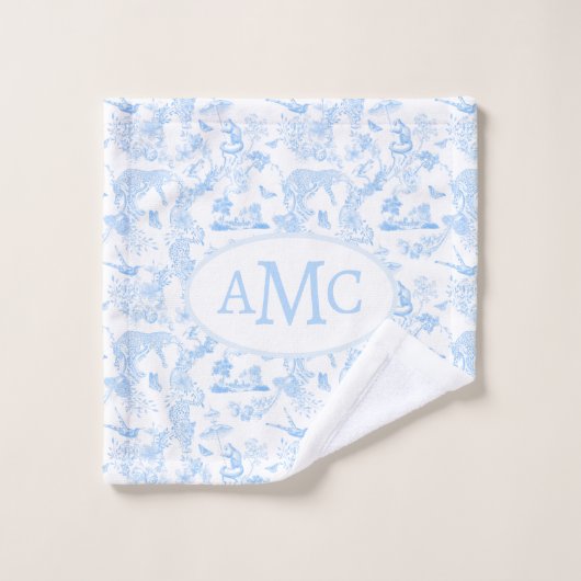 Preppy Jungle Chinoiserie Monogram A Waschlappen (Waschlappen)