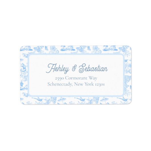 Preppy Jungle Chinoiserie Toile Adressaufkleber (Vorne)