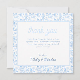 Preppy Jungle Chinoiserie Toile Dankeskarte