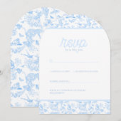 Preppy Jungle Chinoiserie Toile Einladung (Vorne/Hinten)