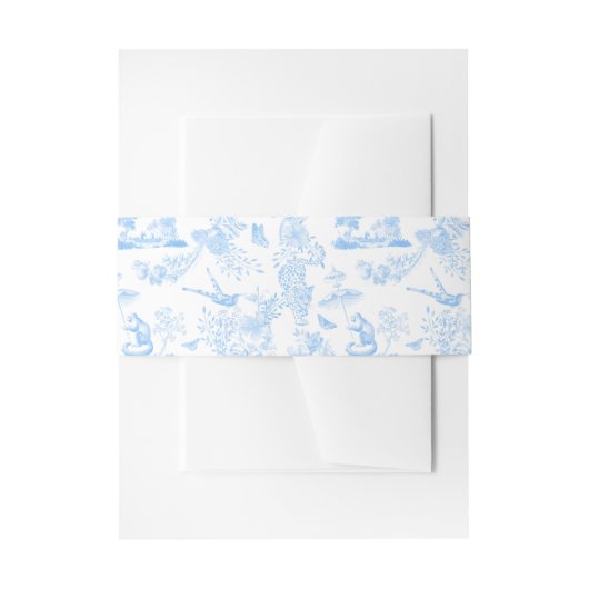 Preppy Jungle Chinoiserie Toile Einladungsbanderole (Vorderseite Beispiel)