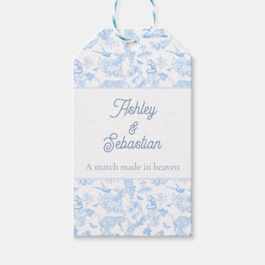 Preppy Jungle Chinoiserie Toile Geschenkanhänger (Vorderseite)