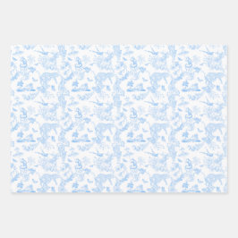 Preppy Jungle Chinoiserie Toile Geschenkpapier Set