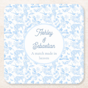 Preppy Jungle Chinoiserie Toile Rechteckiger Pappuntersetzer
