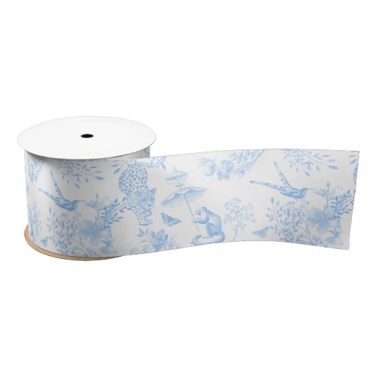 Preppy Jungle Chinoiserie Toile Satinband (Spule)