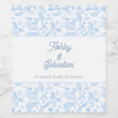 Preppy Jungle Chinoiserie Toile Weinetikett (Einzelnes Label)