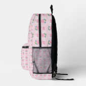 Preppy-Kariert-Backpack mit Rose und Multifunktion Bedruckter Rucksack (Rechts)