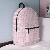 Preppy-Kariert-Backpack mit Rose und Multifunktion Bedruckter Rucksack