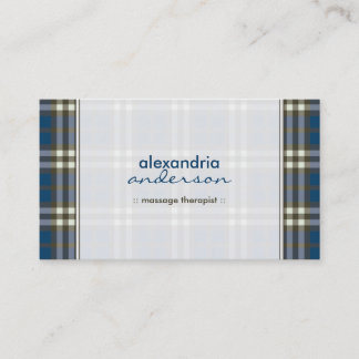 Preppy Kariert Business Card (navy blue) Visitenkarte