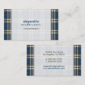 Preppy Kariert Business Card (navy blue) Visitenkarte (Vorne/Hinten)