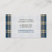 Preppy Kariert Business Card (navy blue) Visitenkarte (Rückseite)