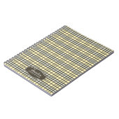 Preppy Kariert Custom Notebook (Schokolade/Gelb) Notizblock (Linke Seite)