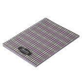 Preppy Kariert Custom Notebook (schwarz/lila) Notizblock (Linke Seite)