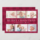 Preppy Kariert Foto Gallery Weihnachtskarte Feiertagskarte (Vorne/Hinten)