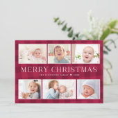 Preppy Kariert Foto Gallery Weihnachtskarte Feiertagskarte (Stehend Vorderseite)