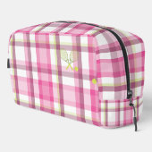 Preppy Kariert mit Tennis Racket Waschbeutel (Rechte Ecke)