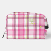 Preppy Kariert mit Tennis Racket Waschbeutel (Rückseite)