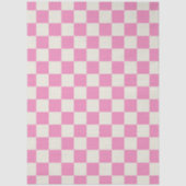 Preppy Karo Rosa Weiß Mod Retro Seidenpapier (Vorderseite)
