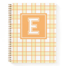 Preppy-Karo-Varsity-Monogramm Orange Gelb