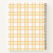 Preppy-Karo-Varsity-Monogramm Orange Gelb Notizblock (Rückseite)