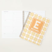 Preppy-Karo-Varsity-Monogramm Orange-Gelb Planer (Anzeige)