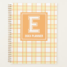 Preppy-Karo-Varsity-Monogramm Orange-Gelb