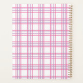 Preppy-Karo-Varsity-Monogramm Rosa Lila Planer (Rückseite)
