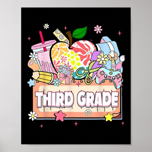 Preppy Kids Third Grade Grad 2025 Preschool 3rd Gr Poster (Vorne)