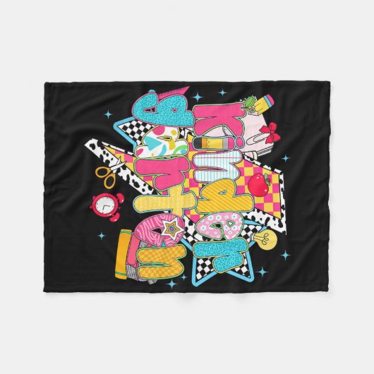 Preppy Kindergarten Dream Team zurück zum Schulleh Fleecedecke (Vorderseite (Horizontal))