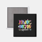 Preppy Kindergarten Squad Team Crew Teacher Back T Magnet (Vorderseite/Rückseite)