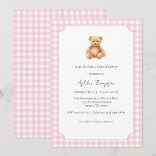 Preppy-Klassiker-Teddybär-Baby-Shower-Einladung Einladung