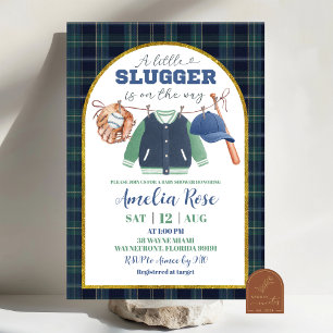 Preppy kleiner Slugger Baseball Baby Shower Einlad Einladung
