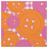 Preppy-Knopf-Gingham-Muster - Hot Pink & Orange Stoff (Nahaufnahme)