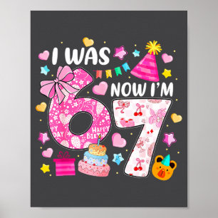 Preppy Kokette Schleife Ich war 6 jetzt bin ich 7 Poster