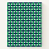 Preppy-Korbegeflecht – Navy & Grünes Monogramm Notizblock (Rückseite)