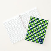 Preppy-Korbegeflecht – Navy & Lime Monogramm Notizblock (Innenseite)