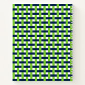 Preppy-Korbegeflecht – Navy & Lime Monogramm Notizblock (Rückseite)