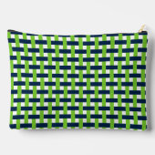 Preppy-Korbegeflecht – Navy & Lime Monogramm Zubehörtasche (Rückseite)